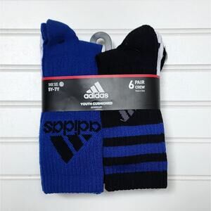 NWT Adidas Aeroready Youth Cushioned Crew Socks-6 Pk